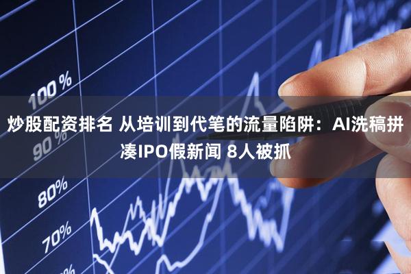 炒股配资排名 从培训到代笔的流量陷阱：AI洗稿拼凑IPO假新闻 8人被抓